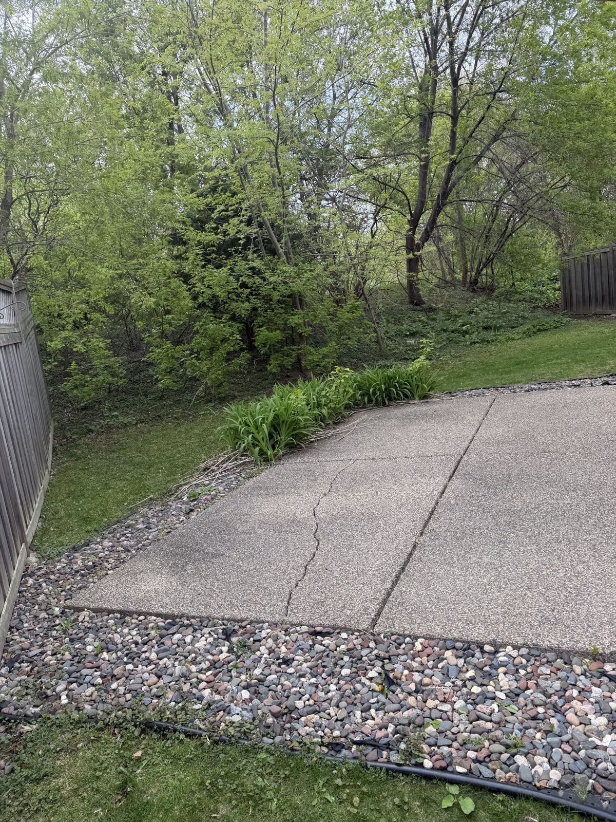 Patio edge, re-cut — before