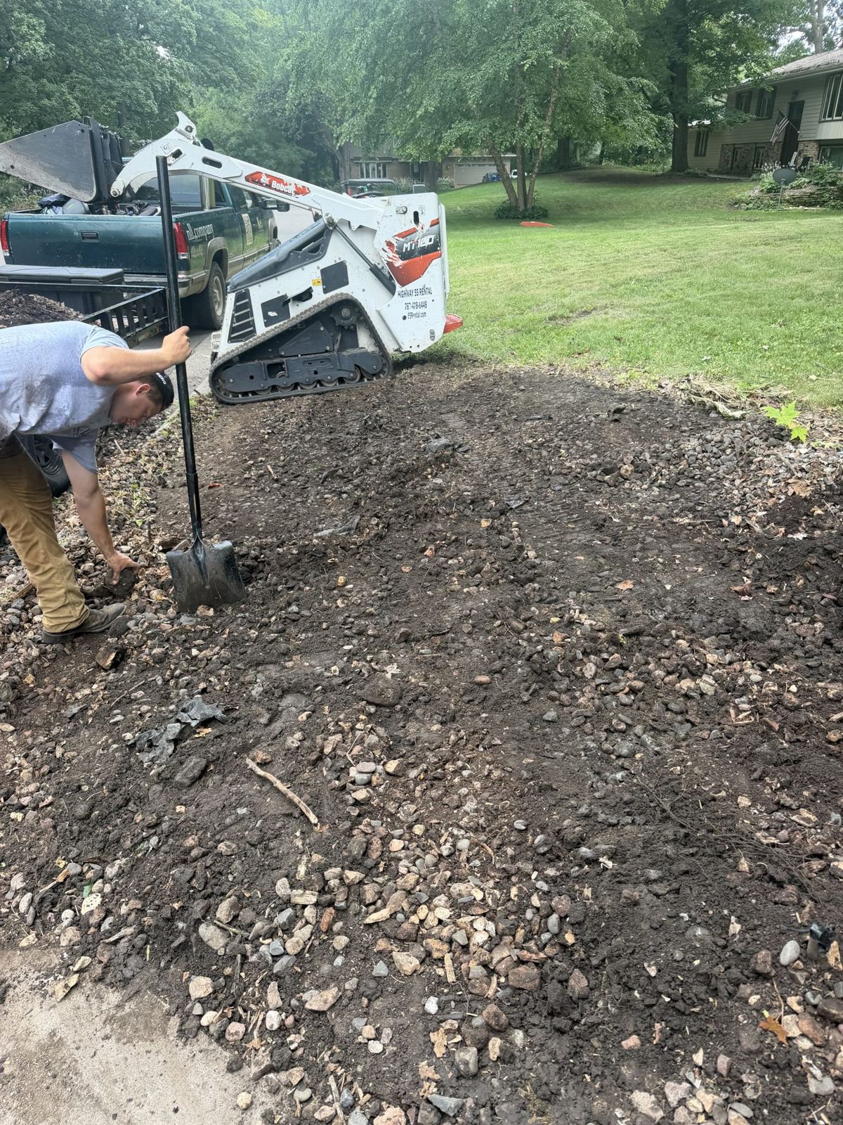 Rock removal in progress